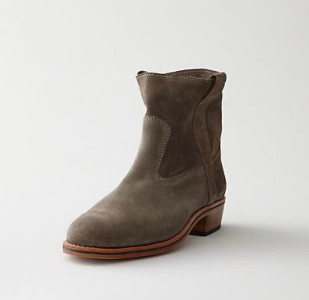 La Botte Gardiane Lisa Suede Western Ankle Short Boots Gray Grey Leather 9